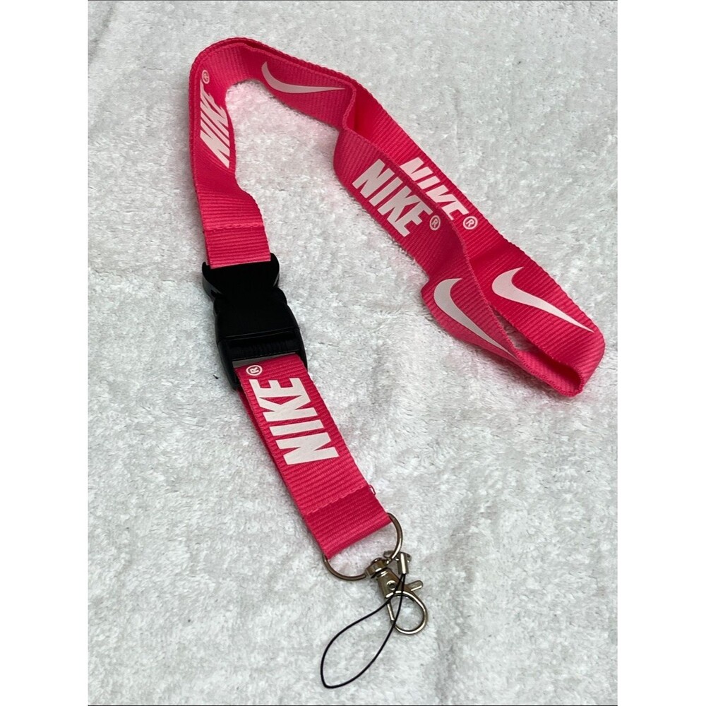 Nike Hot Pink and White Logo Lanyard